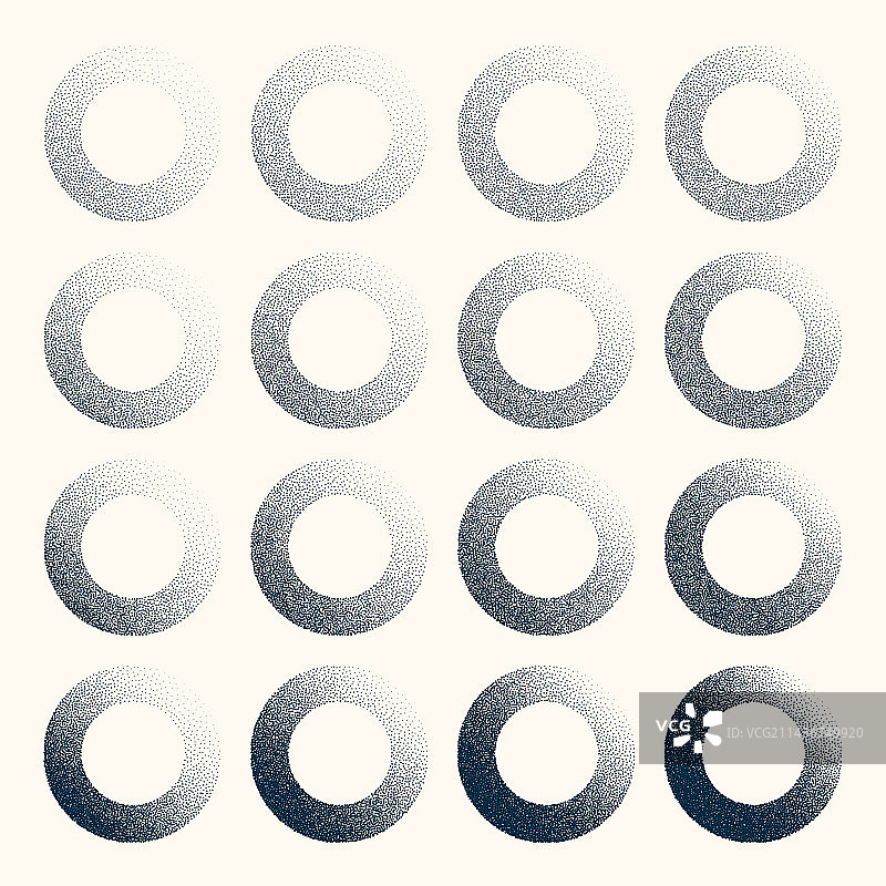 圆形点状复古点画对象图片素材