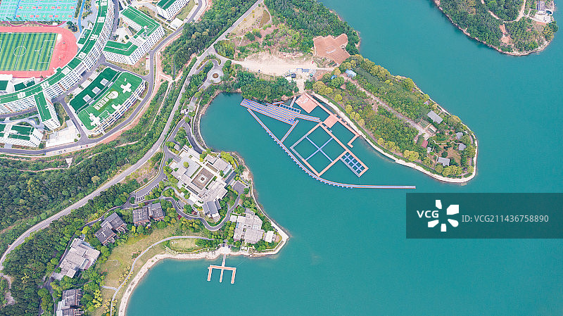 航拍四川绵阳仙海风景区图片素材