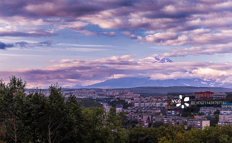 远东俄罗斯堪察加的Avacha火山日落图片素材