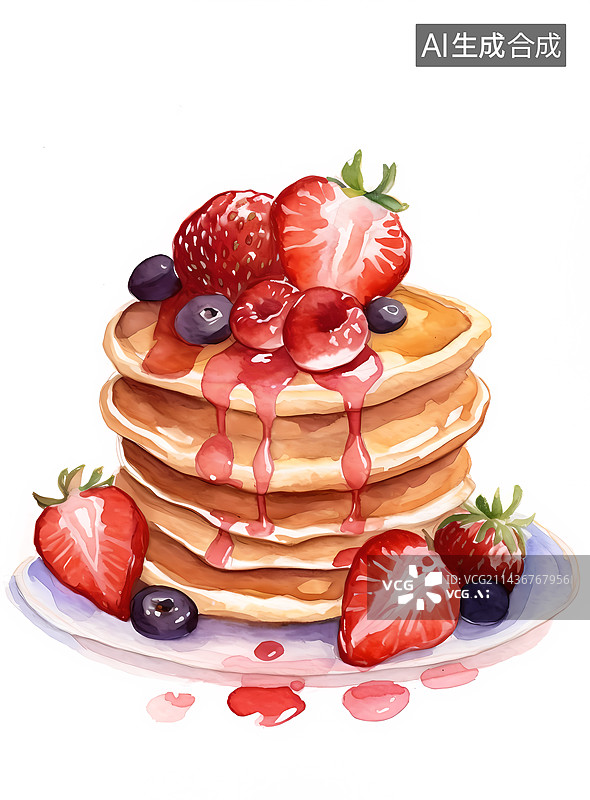【AI数字艺术】草莓蛋糕图片素材