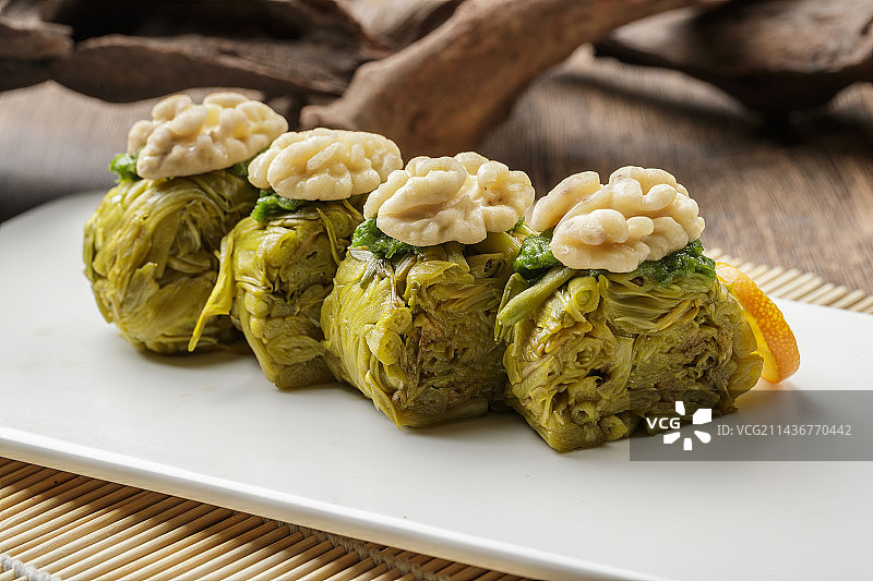 桃仁白菜卷芥末墩图片素材