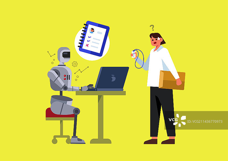 AI机器人与人类图片素材