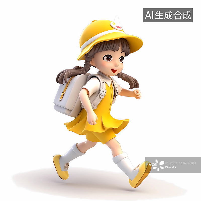 【AI数字艺术】儿童3D角色-可爱女孩图片素材