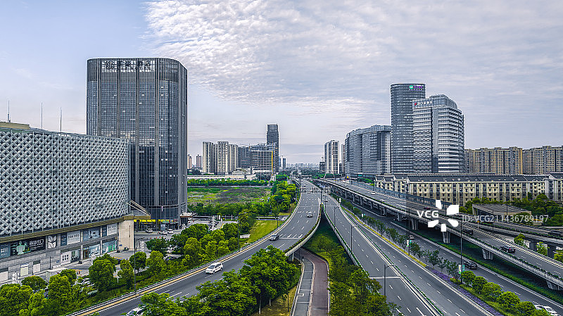 江苏南京江北新区龙华路、浦口大道立交航拍图片素材