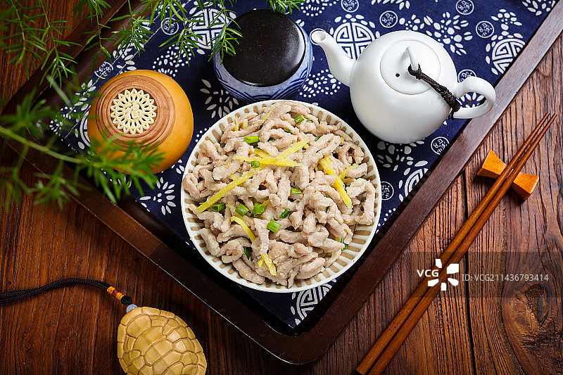 特色农家菜嫩姜丝炒肉丝图片素材