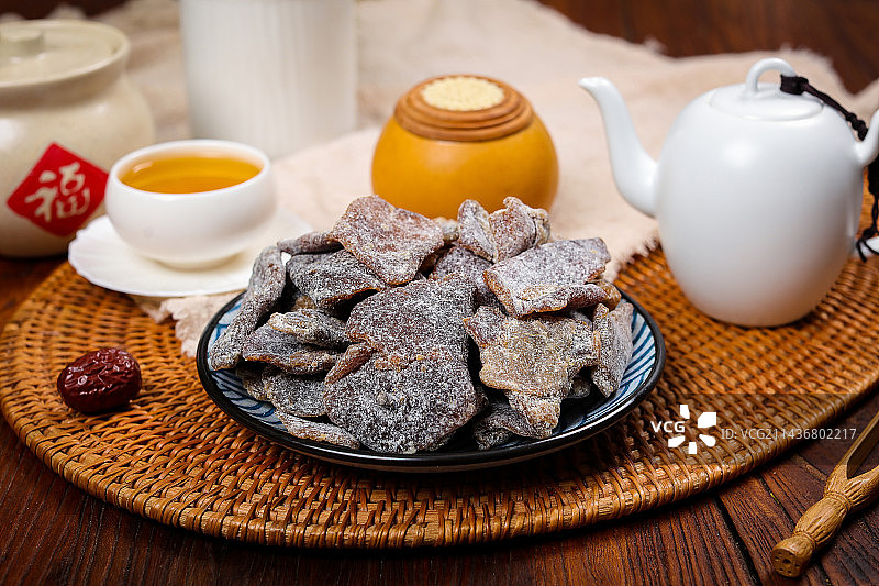 特色果脯小吃美食盐津陈皮干图片素材