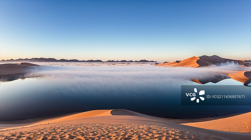 日落时沙漠对天的景色图片素材