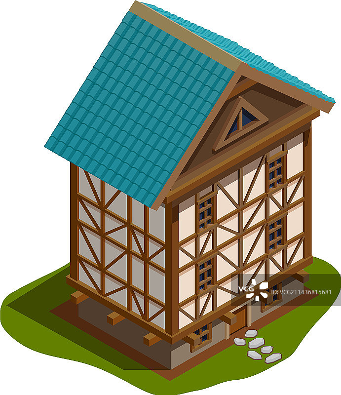 2.5D中世纪房屋图片素材