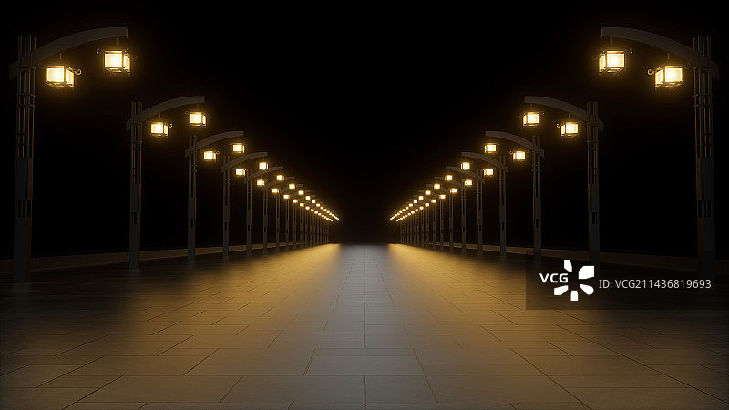 夜间照明灯光的特写镜头图片素材