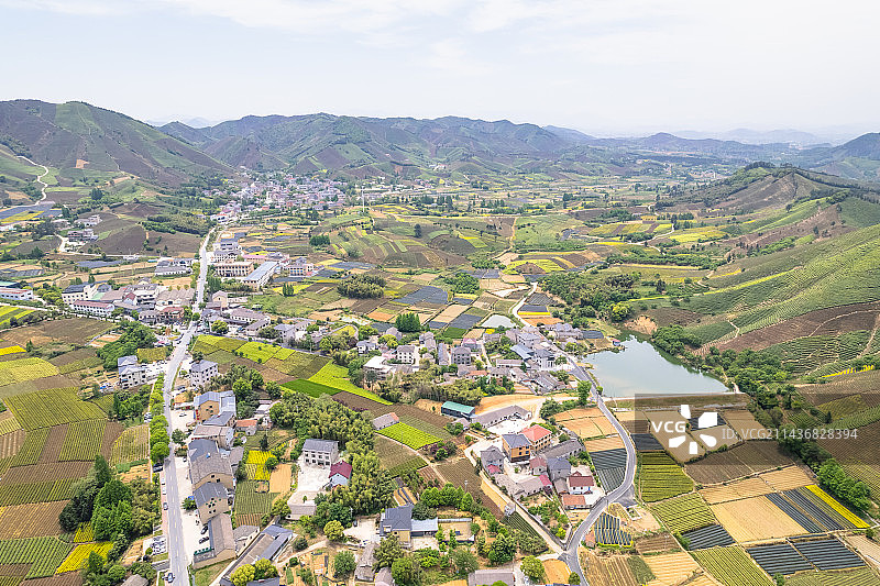 湖州安吉白茶观景台航拍风景图片素材