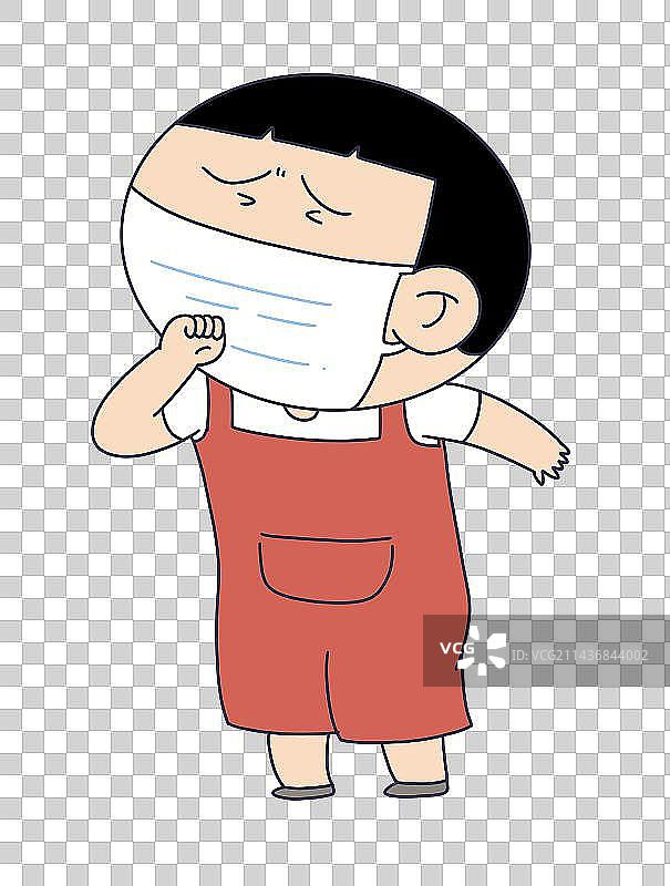 元素：感冒咳嗽的儿童图片素材