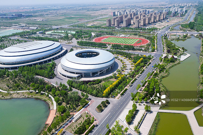 航拍东营全民健身公园图片素材