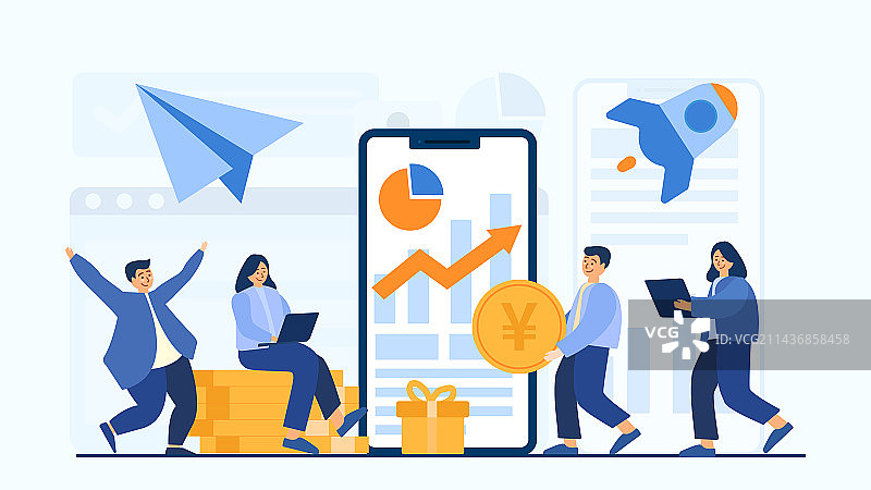 金融插画图片素材