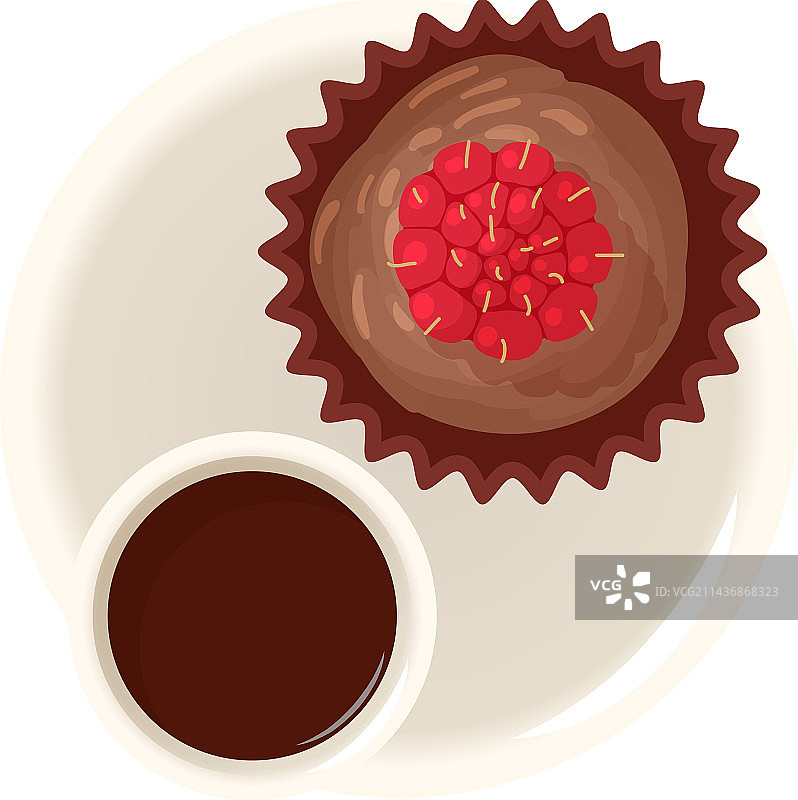 覆盆子玛芬图标2.5D巧克力图片素材