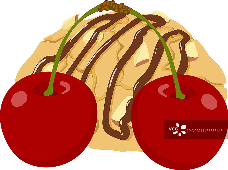 明亮成熟的樱桃甜点2.5D图标图片素材