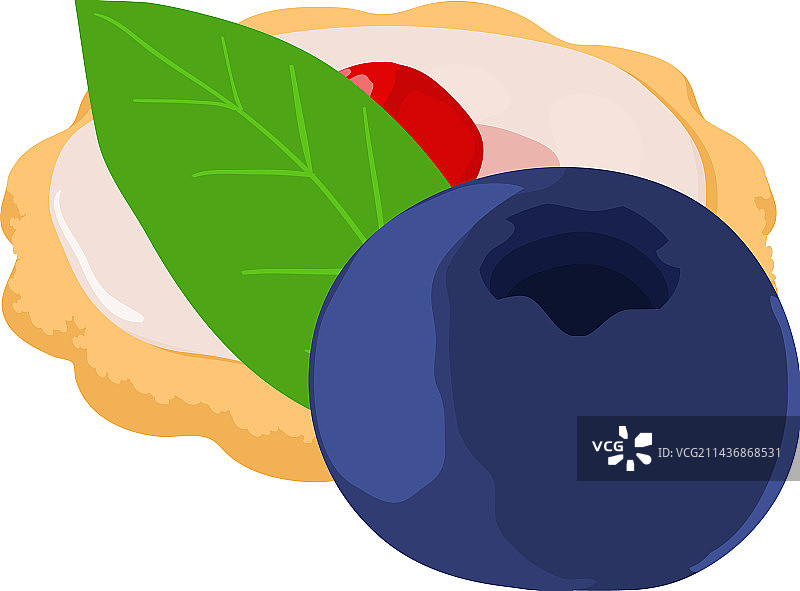 蓝莓甜点图标2.5D新鲜设计图片素材