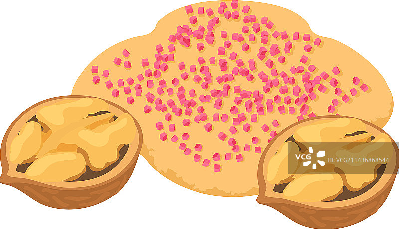 2.5D自制甜点核桃图片素材