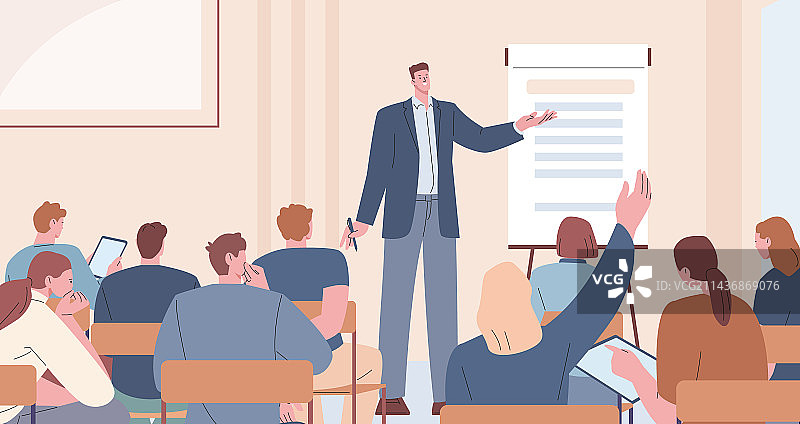 讲座中的人们和演讲者在做报告图片素材