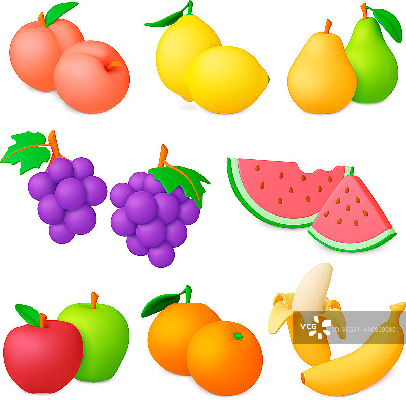 3D水果图标写实水果图片素材