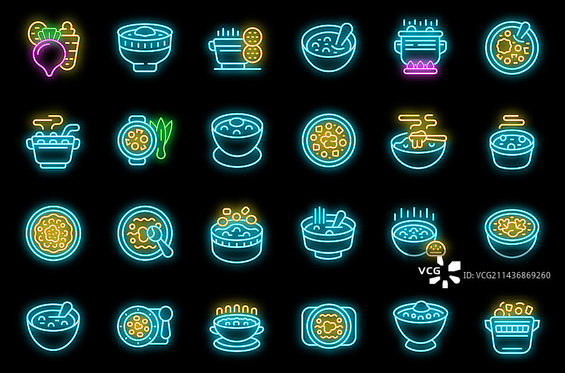 红菜汤霓虹灯图标图片素材