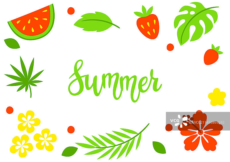 热带植物自然边框图片素材