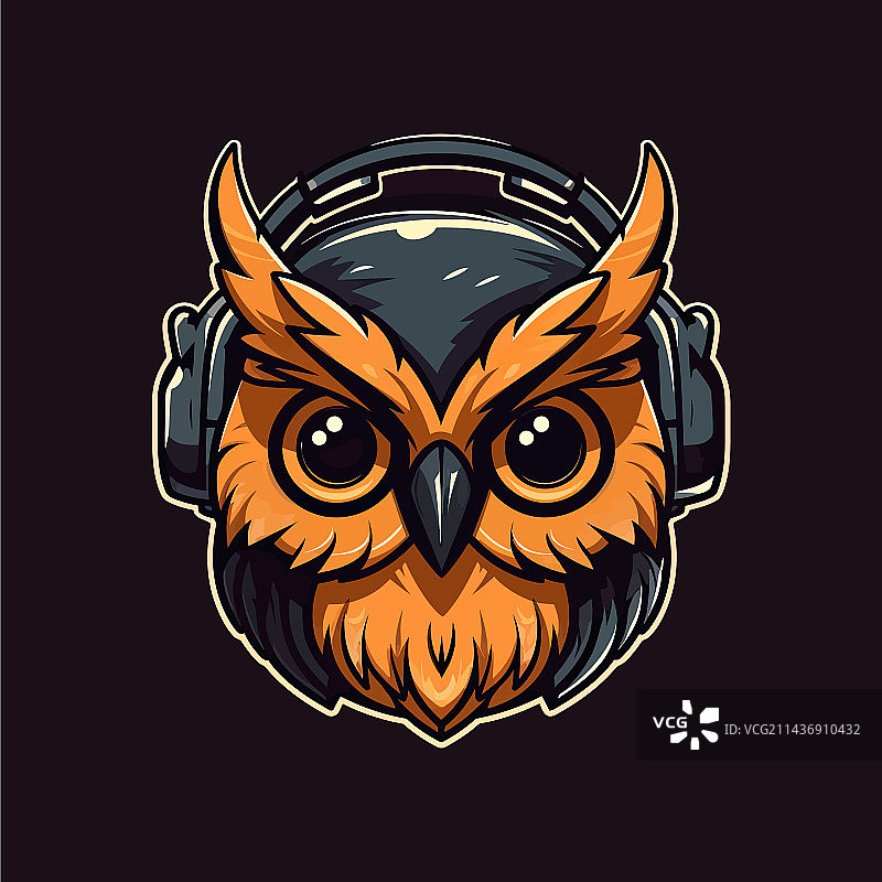 电子竞技风格的猫头鹰头标志图片素材