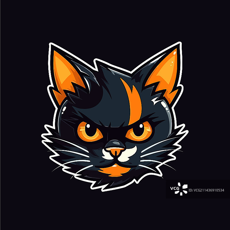 电竞风格的猫头标志图片素材