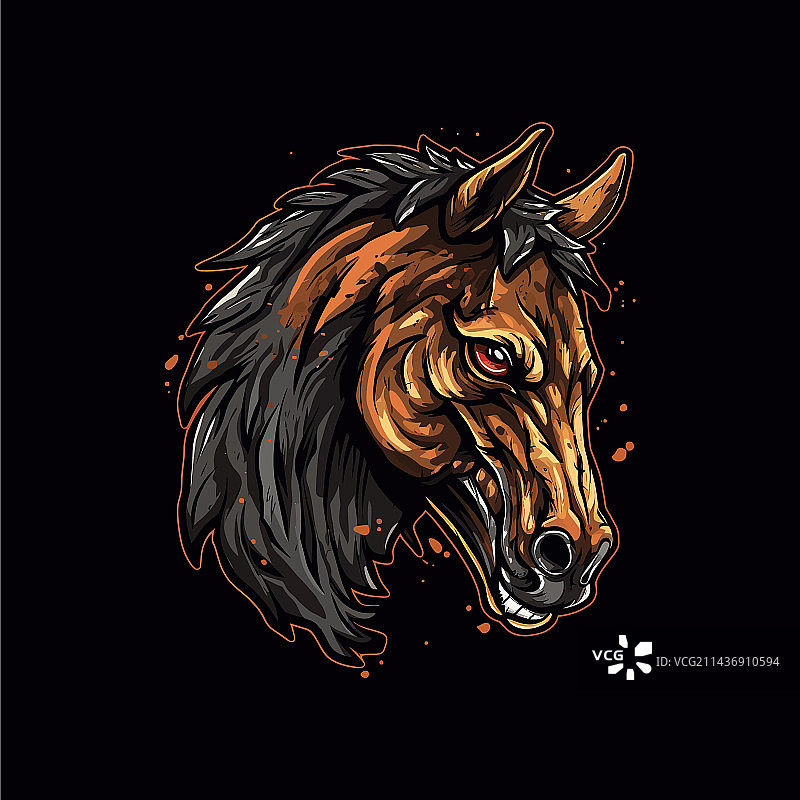 电竞风格马头标志图片素材