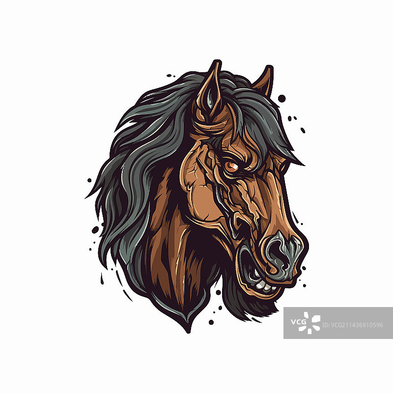 电竞风格马头标志图片素材