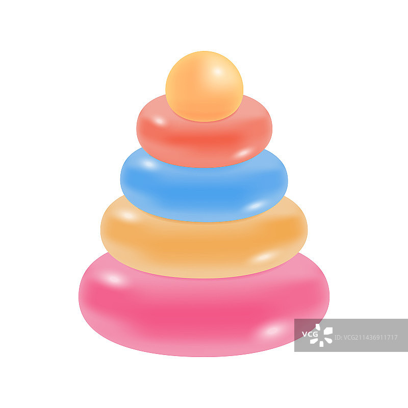 儿童趣味游戏的锥形金字塔玩具3D模型图片素材