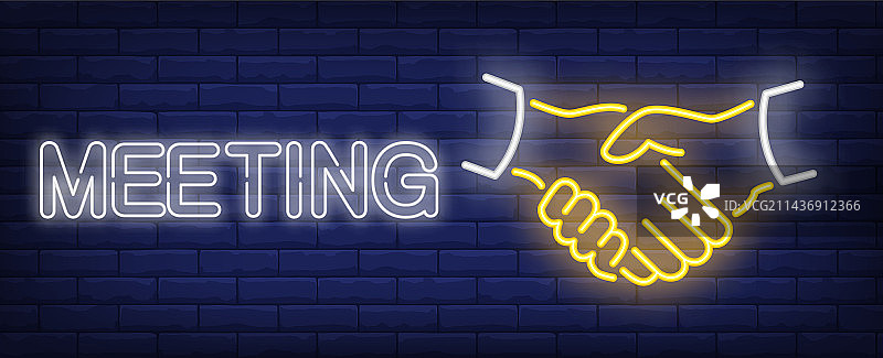 会议霓虹灯标志图片素材