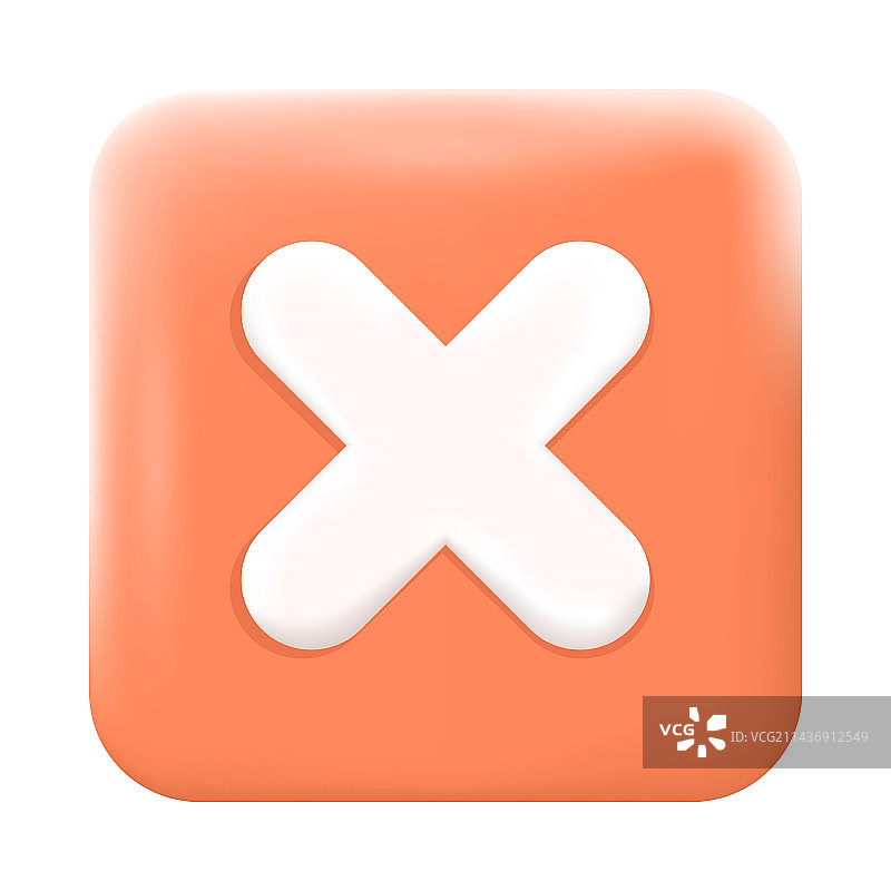 红色按钮上的白色十字架3D图标图片素材