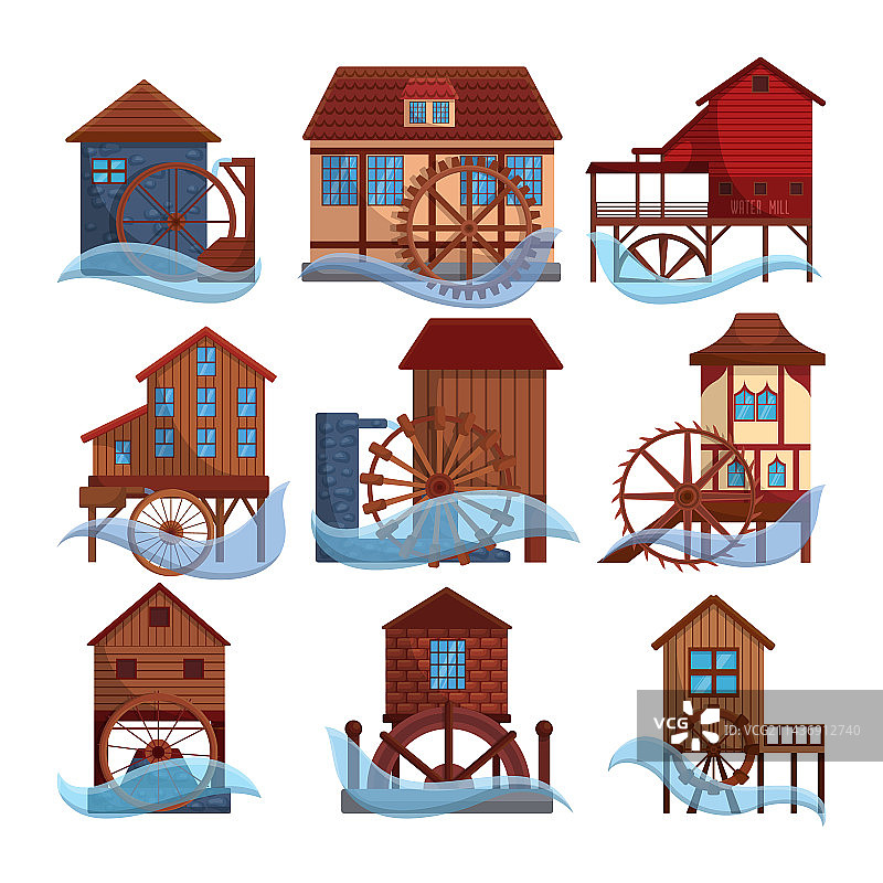 旧水磨坊河流场景图片素材