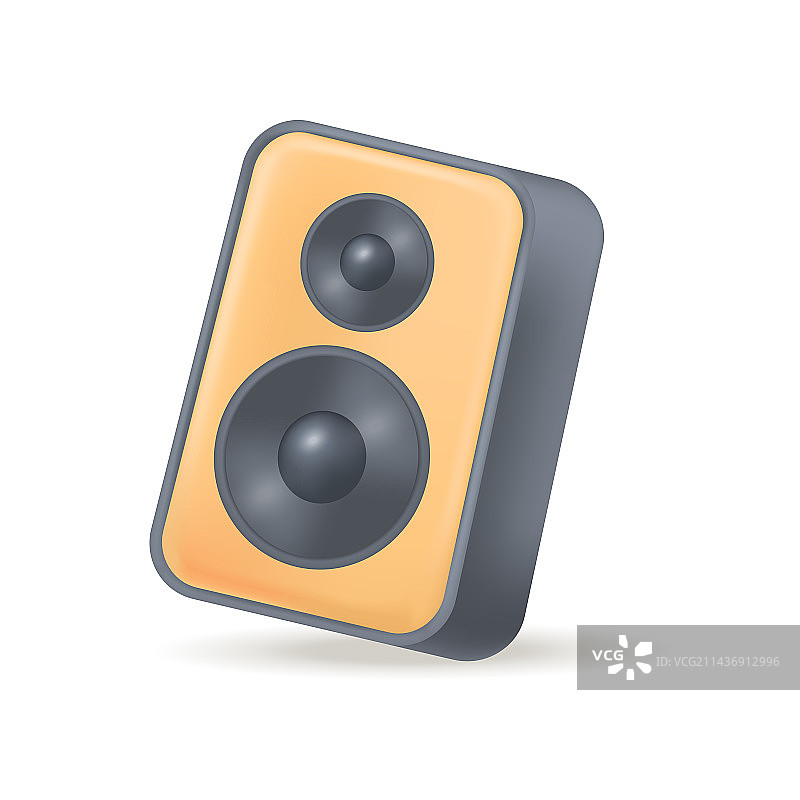 木制音响3D图标图片素材