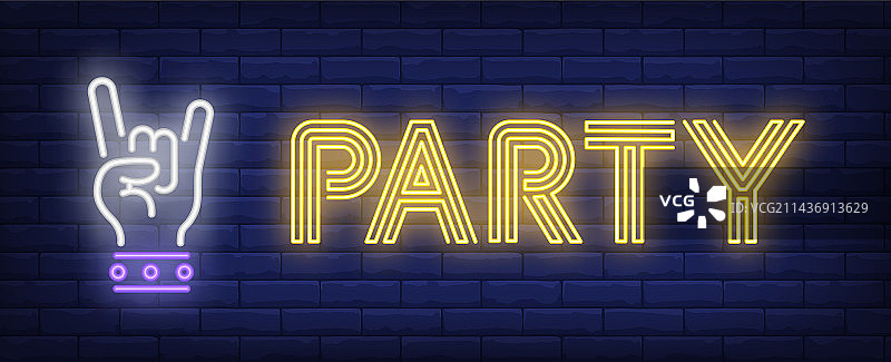 派对霓虹灯标志图片素材
