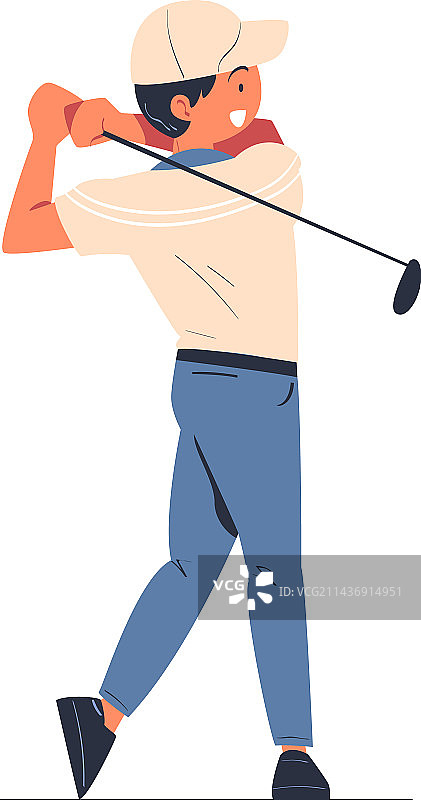 享受高尔夫运动的男人图片素材