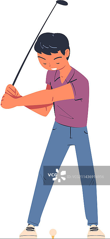 享受高尔夫运动的男人图片素材