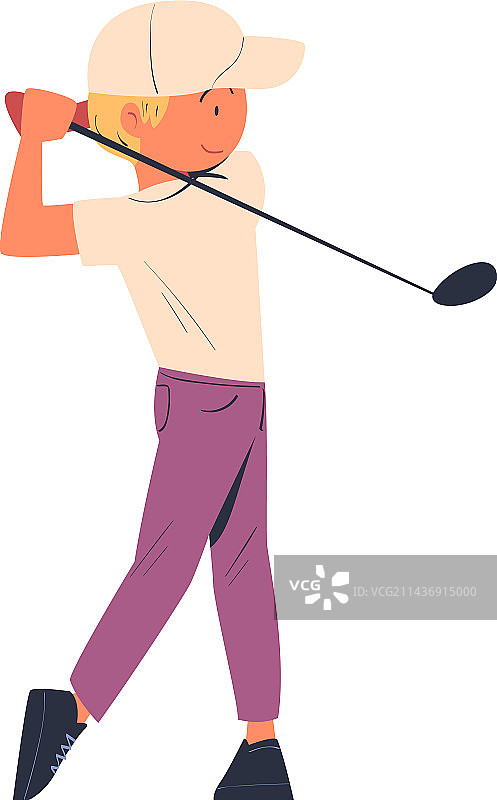 享受高尔夫运动的男人图片素材