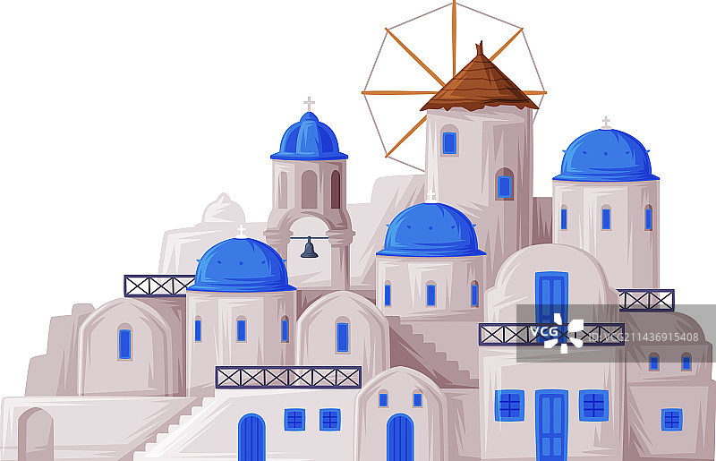 希腊圣托里尼岛城市建筑图片素材