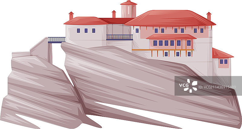 希腊地标圣三一修道院图片素材