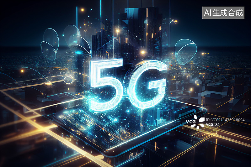 【AI数字艺术】AI生成的插图5G网络通讯图片素材