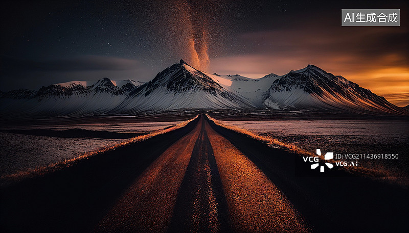【AI数字艺术】AI生成的插图道路图片素材