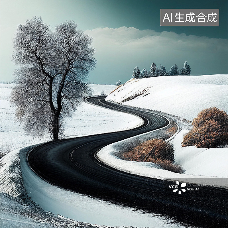 【AI数字艺术】AI生成的插图道路图片素材