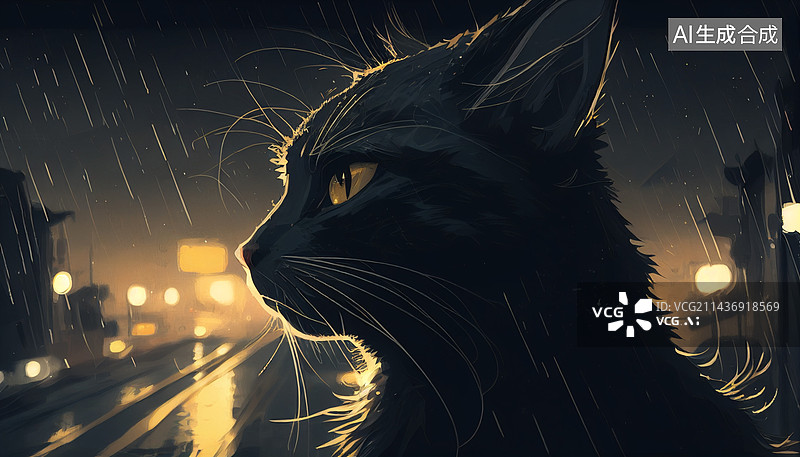 【AI数字艺术】AI生成的插图猫图片素材