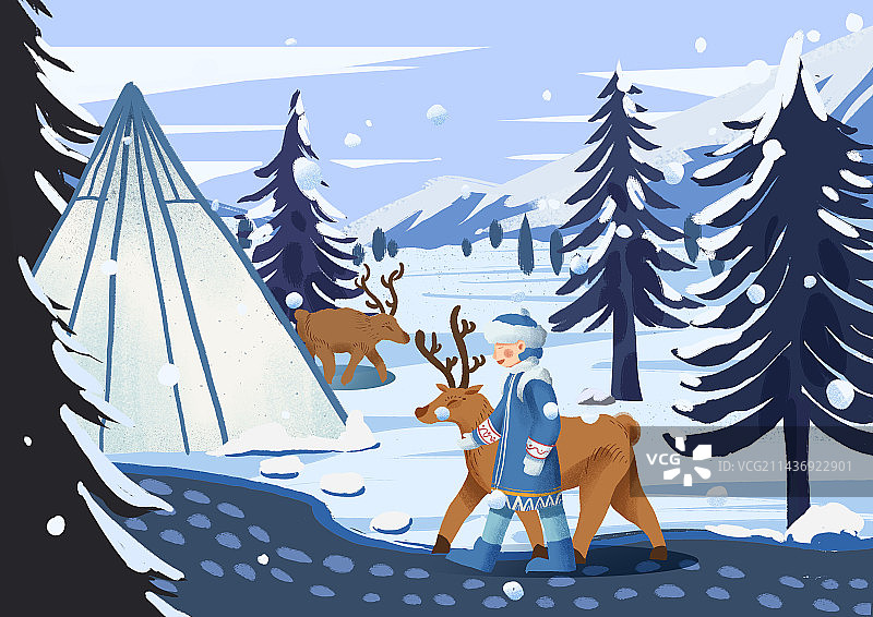 奥鲁古雅驯鹿文化图片素材