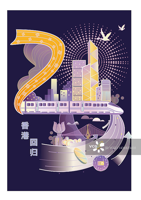 香港回归26周年图片素材