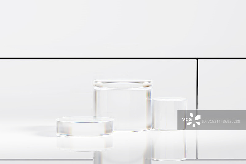 3D亚克力玻璃电商展台图片素材