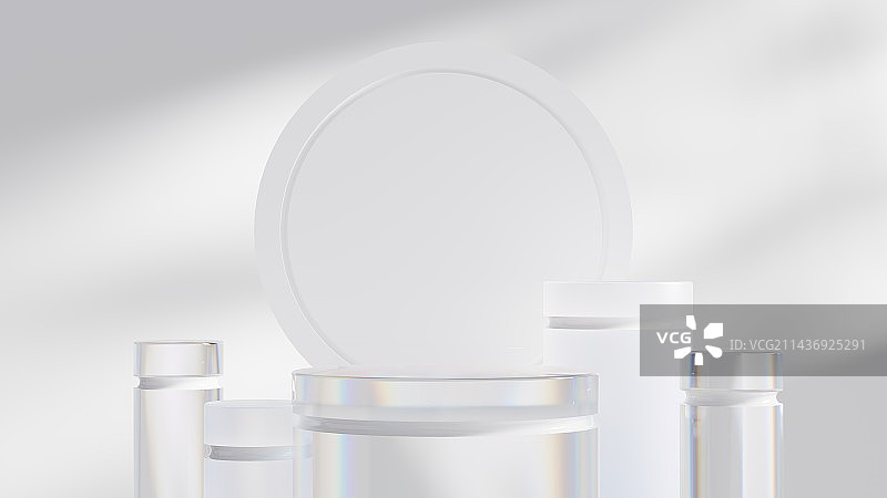 3D亚克力玻璃电商展台图片素材