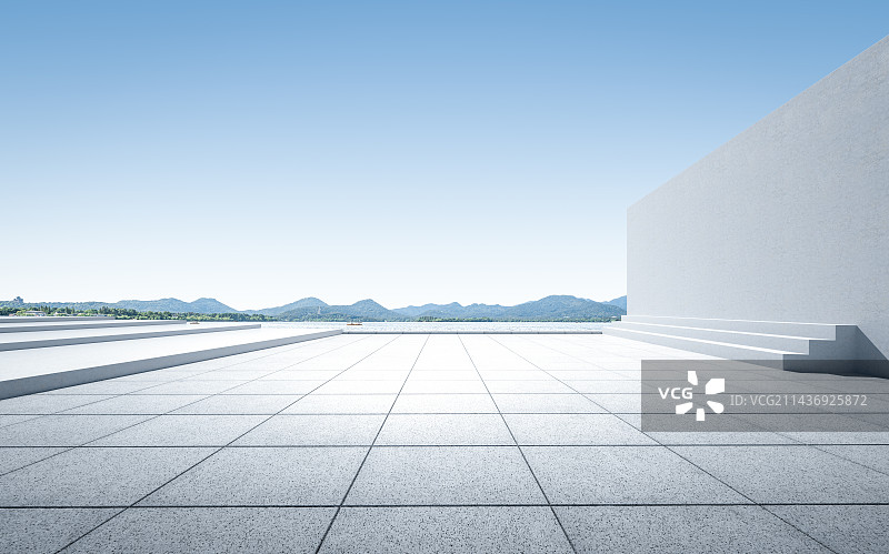 杭州西湖建筑平台广场图片素材