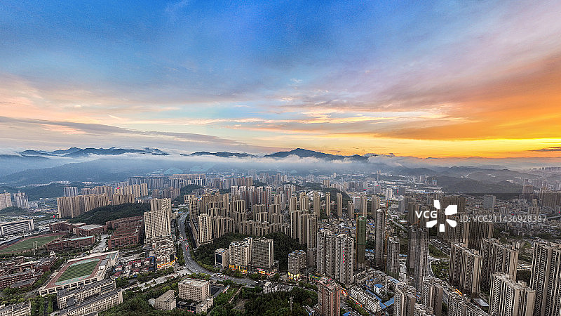 十堰市车城晚霞图片素材